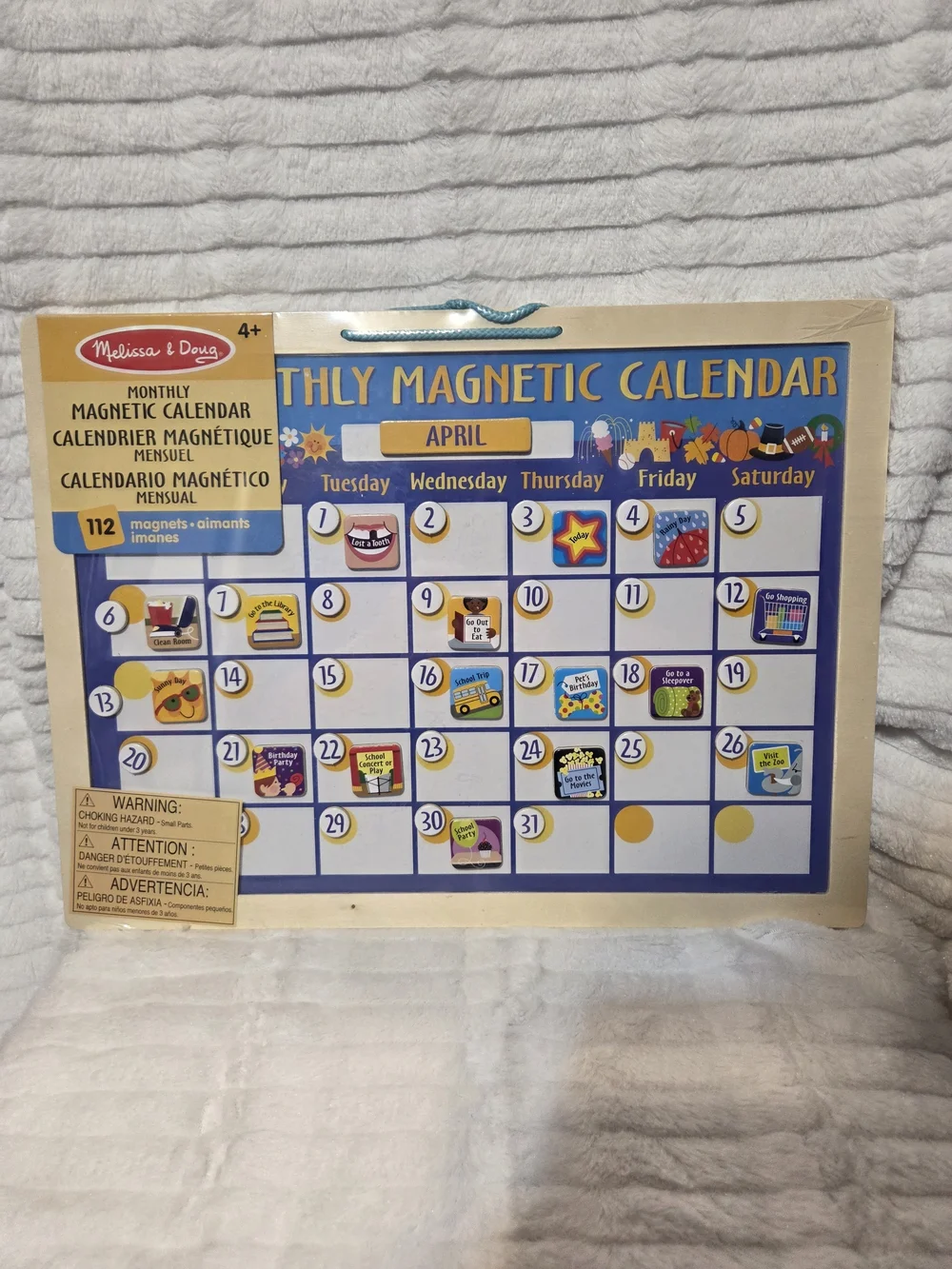 Nib Melissa & Doug Magnetic Monthly Calendar - Blue and Yellow